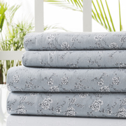 Modern Threads Marie Clarie 100% Cotton Flannel Sheet set Wallpaper Floral Twin 1FLMCWFL-WGY-TN